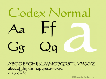 Codex Version 1.000 Font Sample