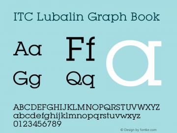 ITC Lubalin Graph Book Version 003.001 Font Sample