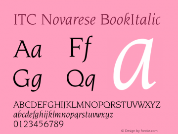 ITC Novarese Book Italic Version 003.001图片样张