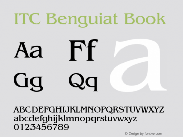 ITC Benguiat Book Version 003.001 Font Sample