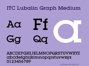 ITC Lubalin Graph Medium Version 003.001 Font Sample
