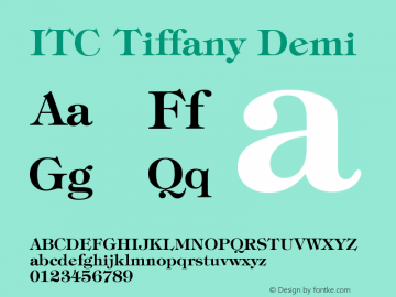 ITC Tiffany Demi Version 003.001 Font Sample