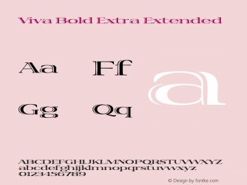 Viva-BoldExtraExtended OTF 1.0;PS 001.000;Core 1.0.22 Font Sample
