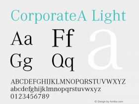 CorporateA-Light Version 001.004 Font Sample