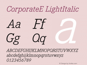 CorporateE-LightItalic Version 001.004图片样张