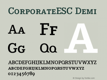 CorporateESC-Demi Version 001.004 Font Sample