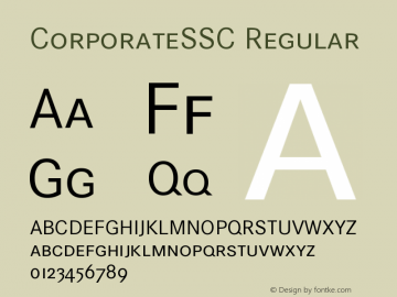 CorporateSSC-Regular Version 001.004 Font Sample