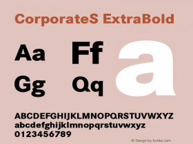 CorporateS-ExtraBold Version 001.004 Font Sample