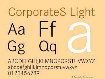 CorporateS-Light Version 001.004 Font Sample
