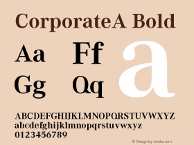CorporateA-Bold Version 001.004 Font Sample