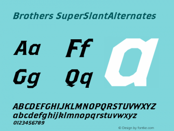 BrothersSuperSlantAlternates Version 001.000图片样张