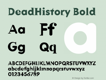 DeadHistoryBold Version 001.000 Font Sample