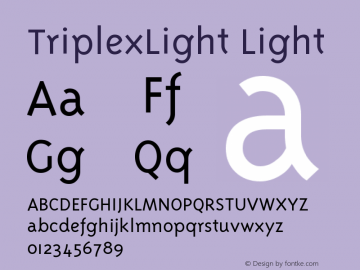 TriplexLight Version 001.001 Font Sample