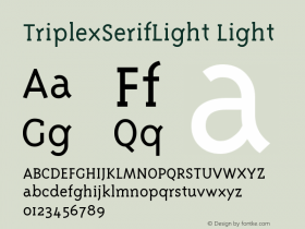 TriplexSerifLight Version 001.000图片样张