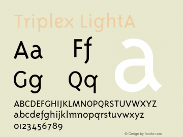 TriplexLightA Version 1.000 Font Sample