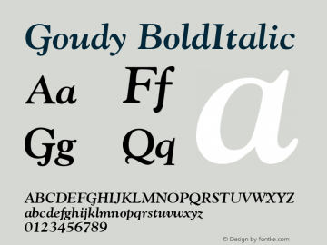 Goudy Bold Italic Version 001.003图片样张