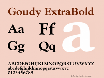 Goudy Extra Bold Version 001.002图片样张