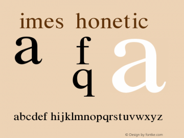 Times Phonetic IPA Version 001.000 Font Sample