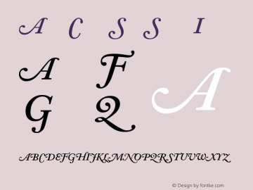 Adobe Caslon Semibold Italic Swash Version 001.002 Font Sample