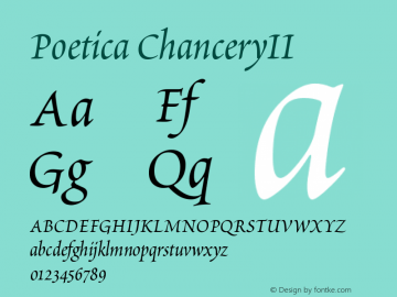 Poetica Chancery II Version 001.000图片样张