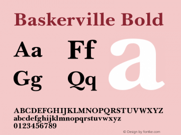 Baskerville Greek Bold Version 001.000图片样张