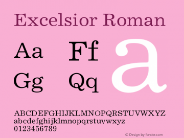 Excelsior CE Roman Version 001.000 Font Sample