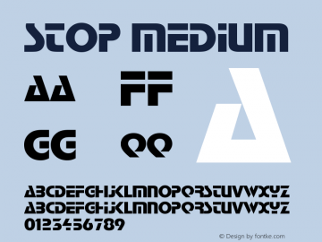 Stop Version 001.000 Font Sample