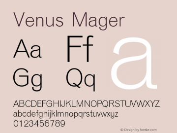 VenusMager Version 1.000 Font Sample