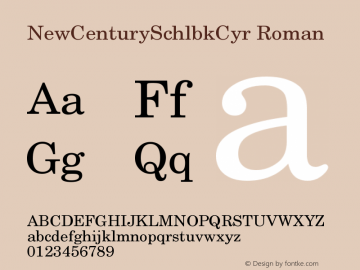 NewCenturySchlbkCyr-Roman Version 001.000 Font Sample