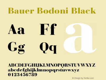 Bauer Bodoni CE Black Version 001.000 Font Sample