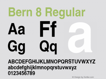 Bern 8 Regular Unknown Font Sample