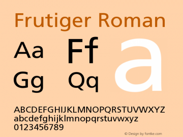 Frutiger CE 55 Roman Version 001.000图片样张