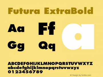 Futura CE Extra Bold Version 001.000 Font Sample