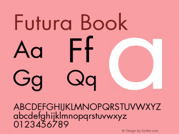 Futura CE Book Version 001.000 Font Sample