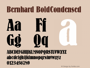 Bernhard Bold Condensed Version 001.000图片样张