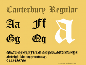 Canterbury Regular Version 1.101;PS 001.001;hotconv 1.0.38图片样张