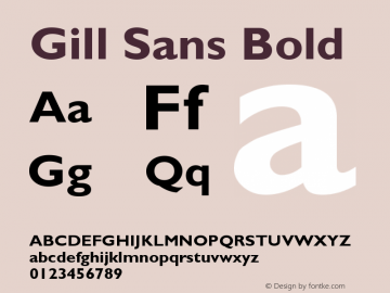 Gill Sans CE Bold Version 001.000 Font Sample