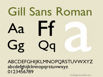 Gill Sans CE Roman Version 001.000 Font Sample