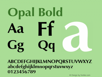 Opal Bold 001.001 Font Sample