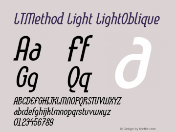 LinotypeMethod-LightOblique Version 001.000 Font Sample