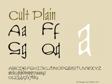 CultPlain Version 001.000 Font Sample