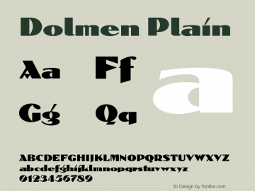 DolmenPlain Version 001.000 Font Sample