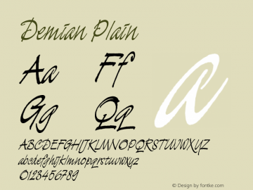 DemianPlain Version 001.000 Font Sample