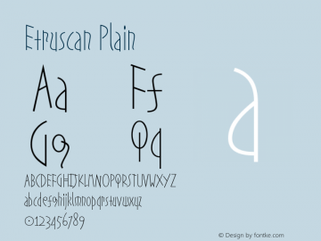 EtruscanPlain Version 001.000 Font Sample