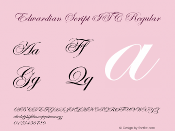 Edwardian Script ITC Regular Version 001.005图片样张