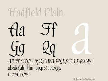 HadfieldPlain Version 001.000 Font Sample