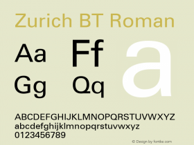 Zurich BT Roman mfgpctt-v1.52 Tuesday, January 12, 1993 4:16:53 pm (EST)图片样张