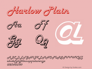 HarlowPlain Version 001.000 Font Sample