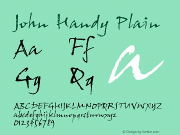 JohnHandyPlain Version 001.000 Font Sample