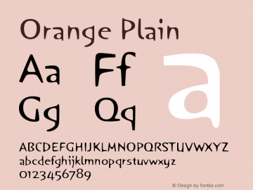 OrangePlain Version 001.000 Font Sample